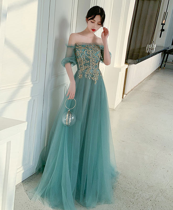 long tulle prom dress