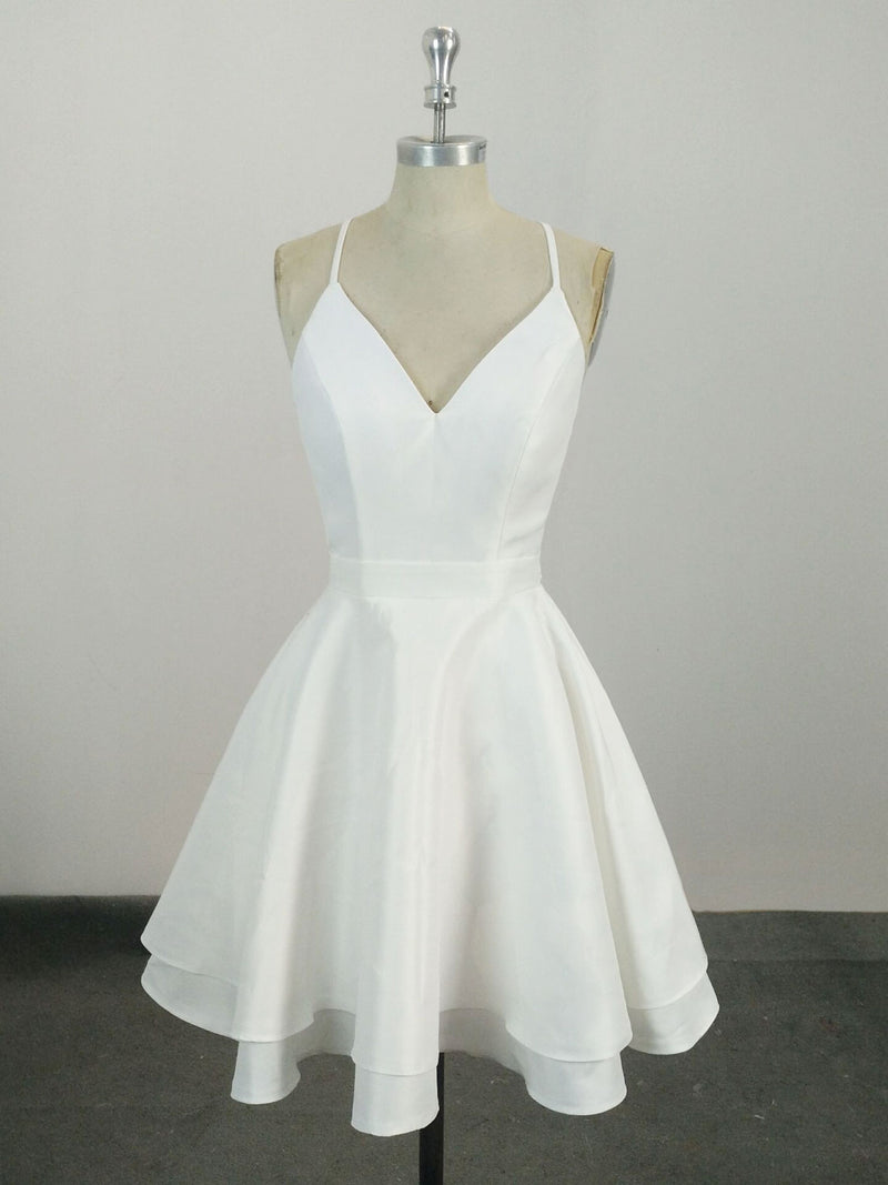 short prom dress white