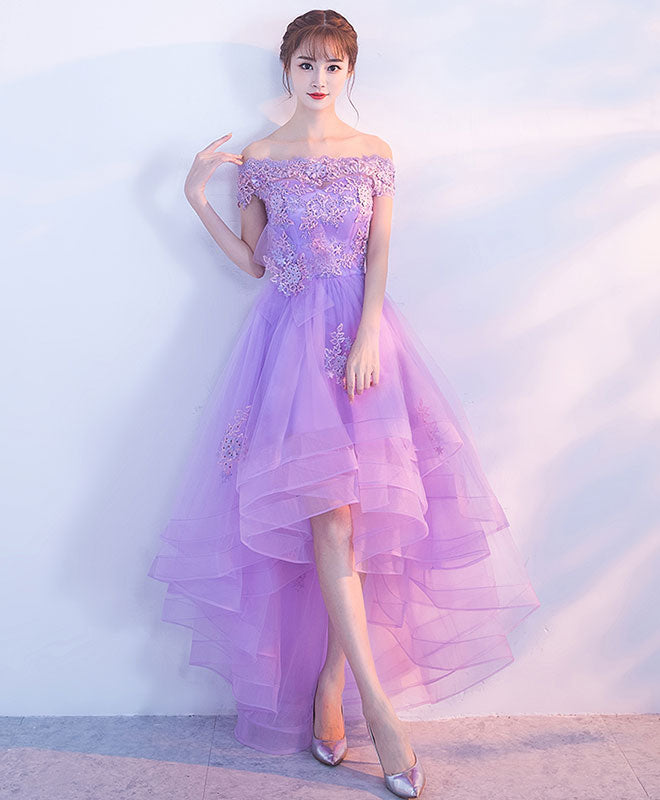 purple hoco dress