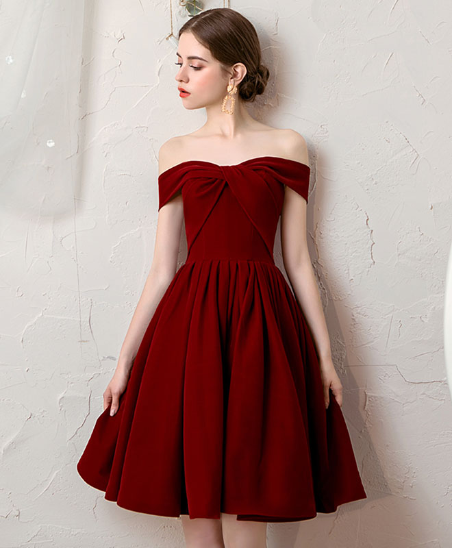 burgundy short bridesmaid dresses