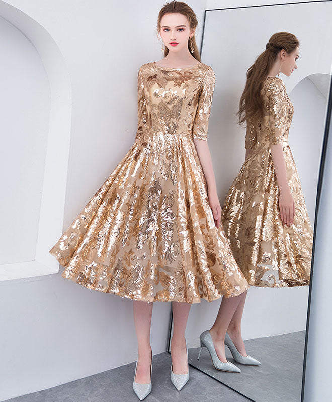 gold formal dress short Big sale - OFF 73%