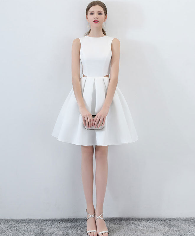 white satin dress short