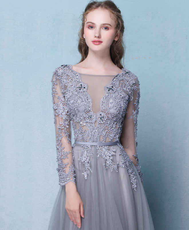 gray lace cocktail dress
