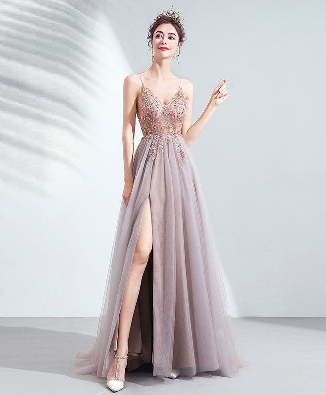 tulle prom dress long