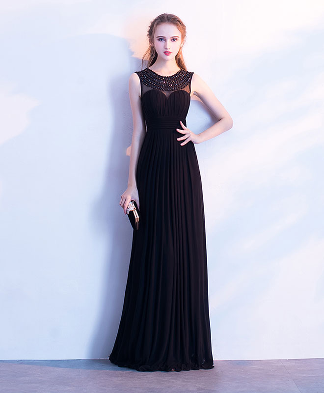 black chiffon gown long