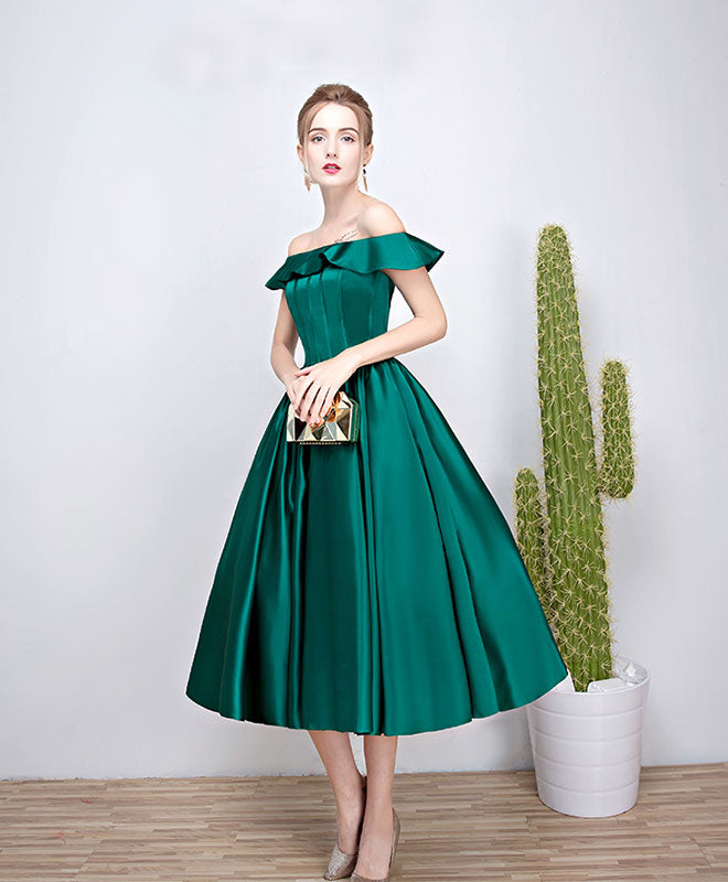 green satin dress short