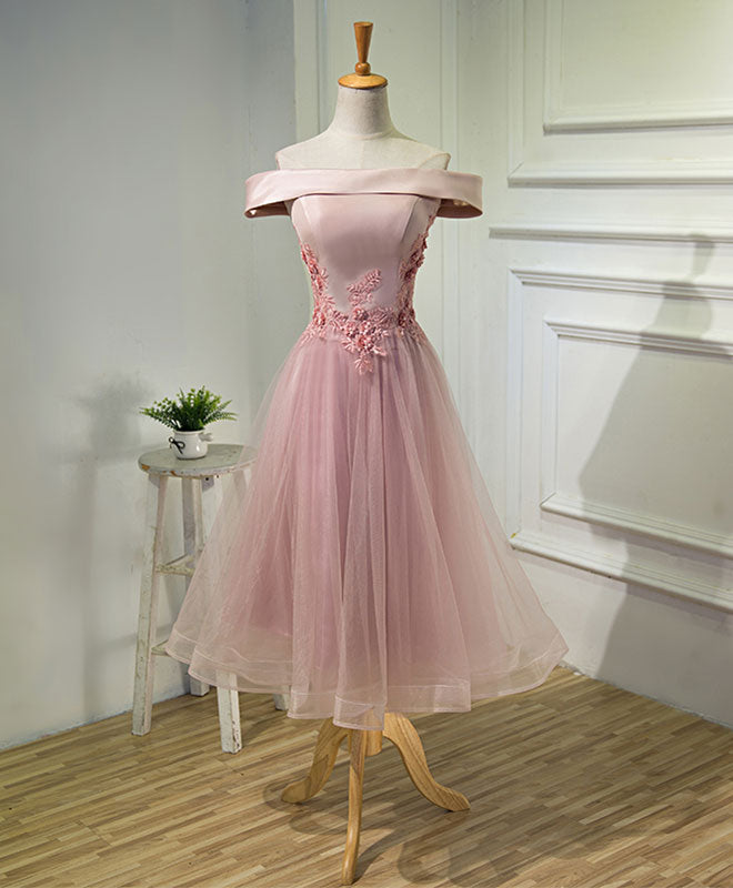 pink lace tea length dress