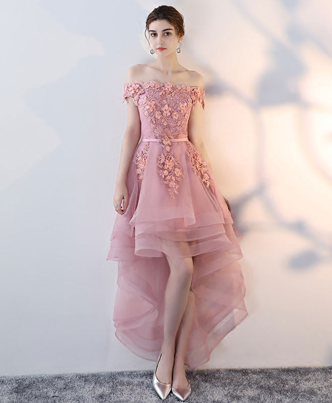 pink high low dress