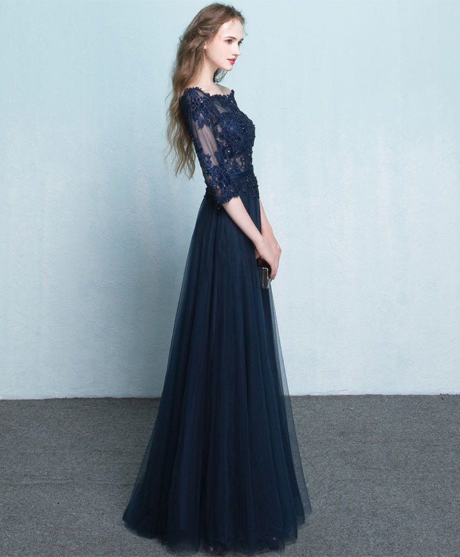 lace dark blue dress