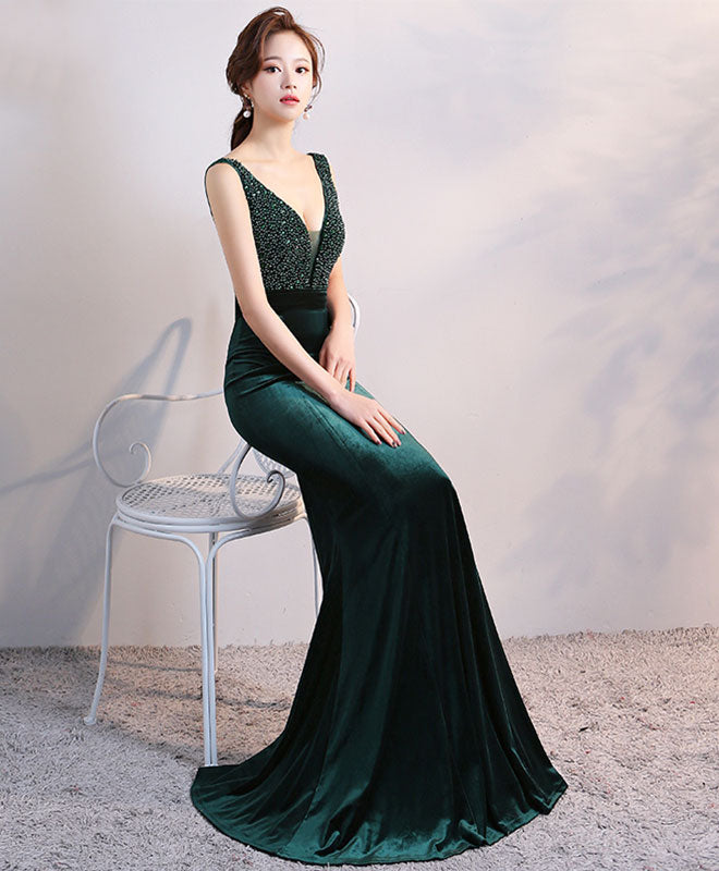 long velvet evening dress