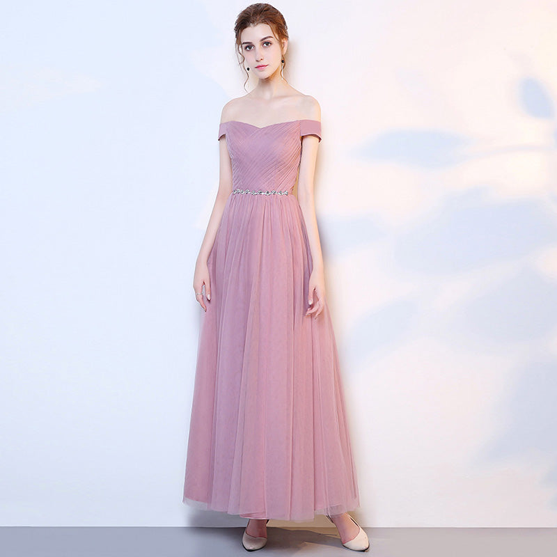dusty rose tulle bridesmaid dresses
