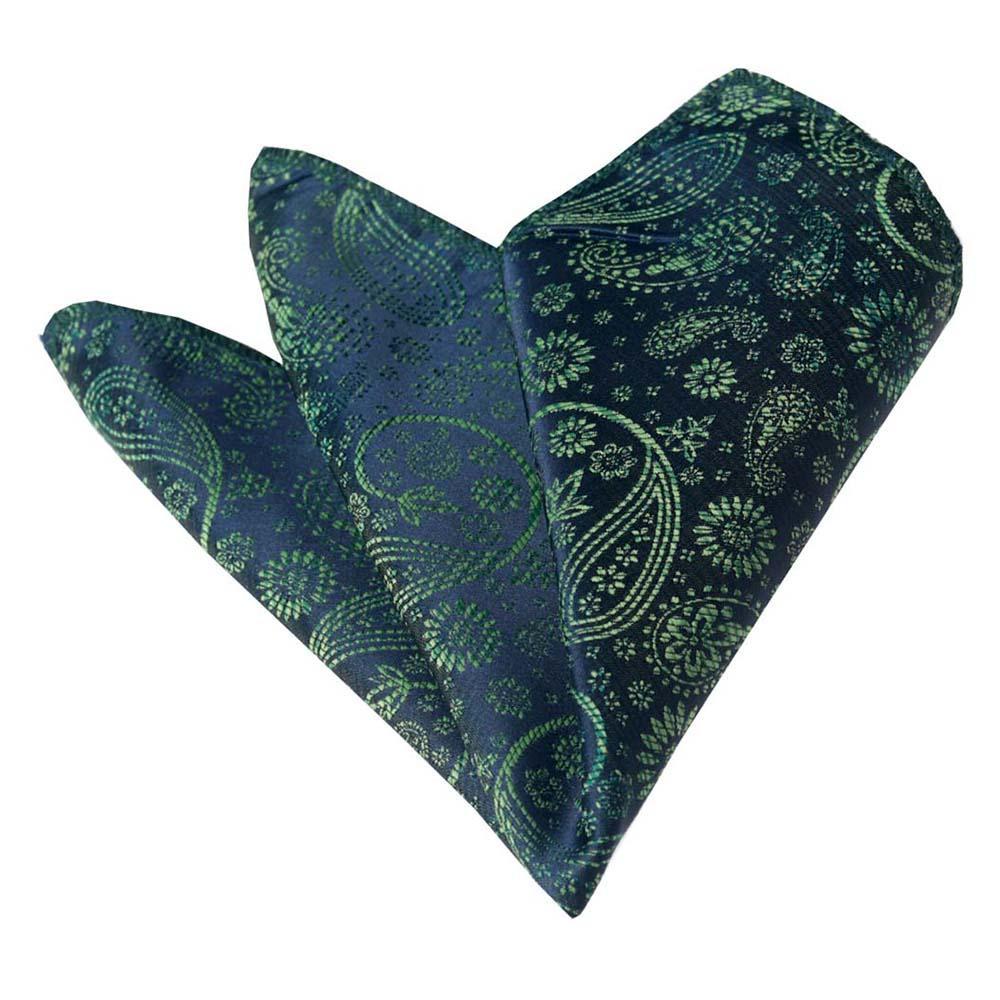 Hankie Pocket Square Handkerchief Green Paisley 