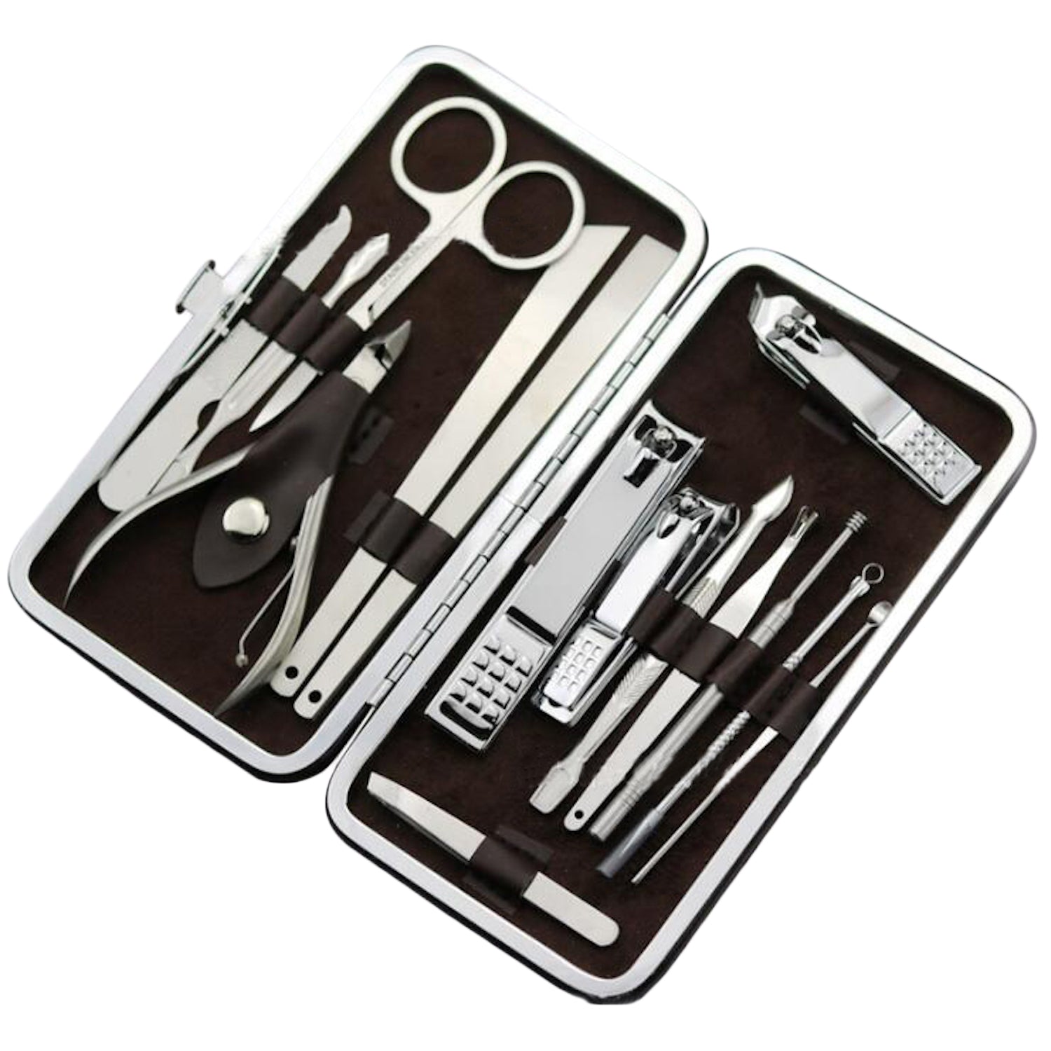 Stainless Mens Manicure Pedicure Kit - 16 piece Grooming Kit – Amedeo Exclusive