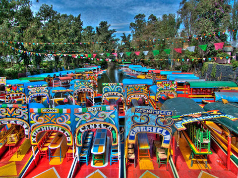 Trajinera Boats in Xochimilco, Mexico City