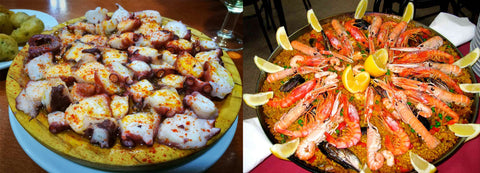 Tapas and Paella de mariscos