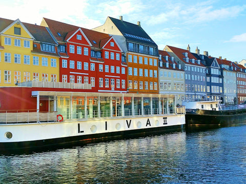 Colorful buildings along the canals