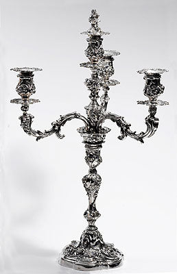 silver candelabra-after-cleaning
