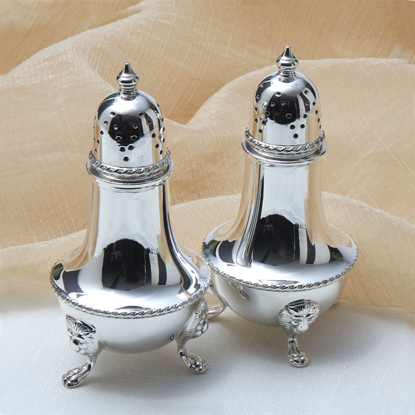 silver salt and pepper shakers