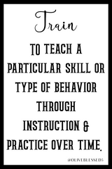 Train to teach a particular skill or type of behavior 