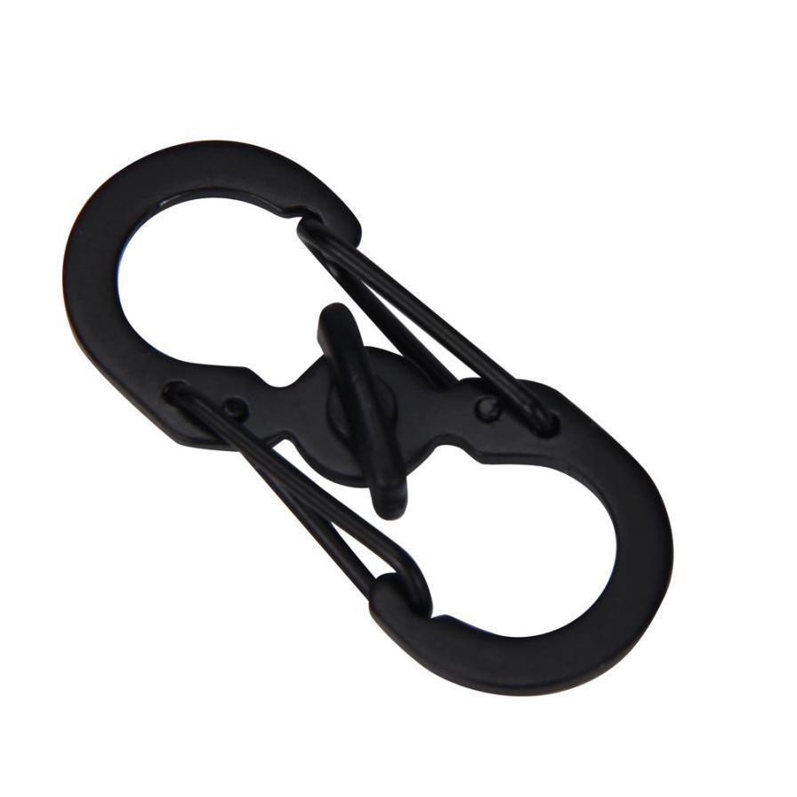 8 Word Buckle Locking Carabiner Anti-lost Keychain Outdoor Camping Equipment ZY 