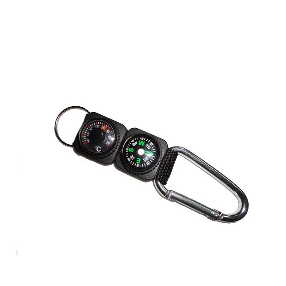 Camping Hiking Mini Carabiner Keychain Compass Thermometer – Bargain Bait Box