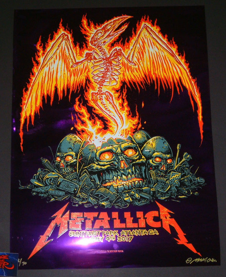 Munk One Metallica Poster Atlanta Purple Foil Variant 2017 Artist Ed