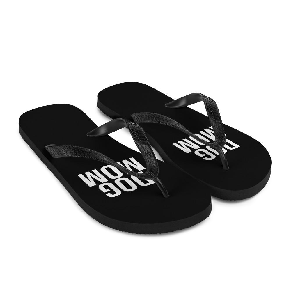 black dog flip flops