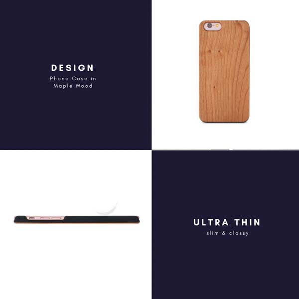 Natural Real Wooden Phone Case Ultra Thin Design