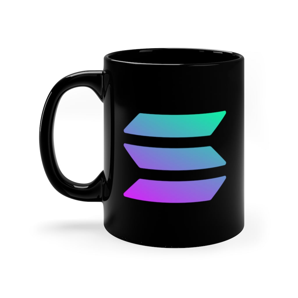 Solana (SOL) Cryptocurrency Symbol Black Mug – Crypto Wardrobe