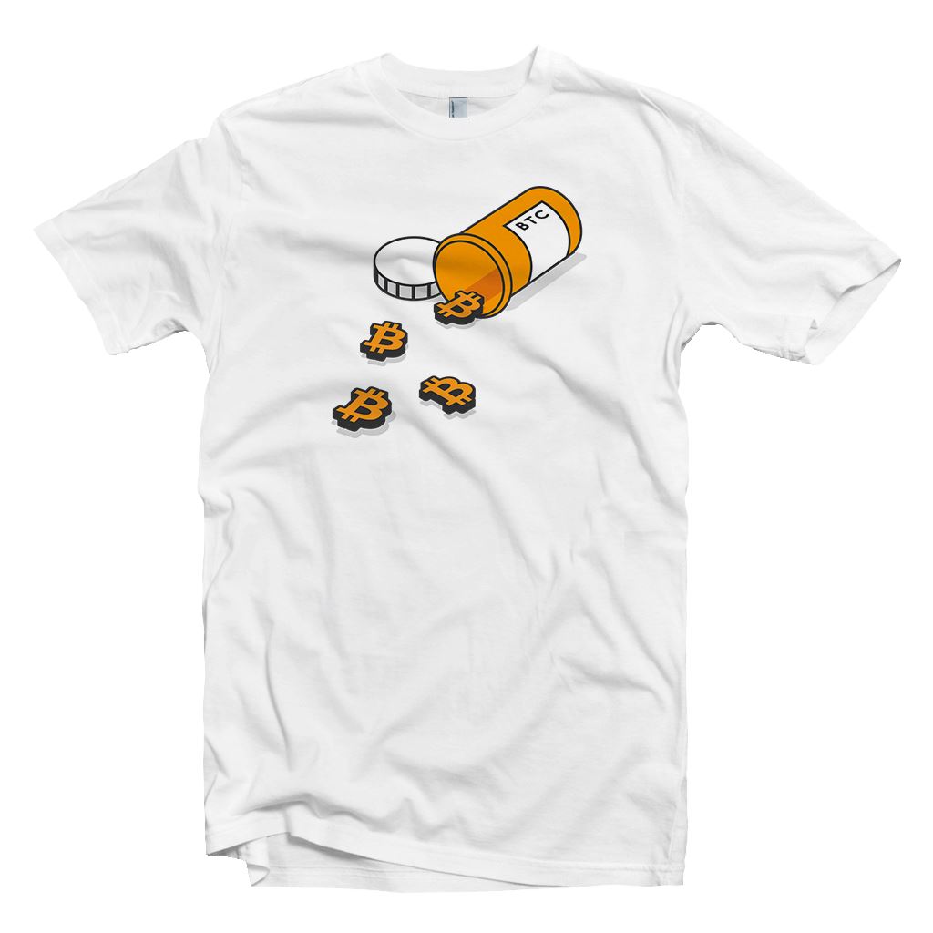 Addicted to Bitcoin, BTC Medicine T-shirt – Crypto Wardrobe