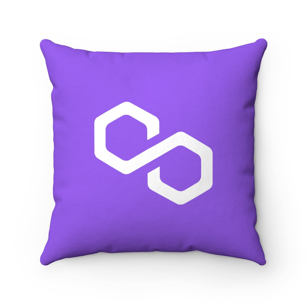 Polygon (MATIC) Cryptocurrency Symbol Pillow – Crypto Wardrobe