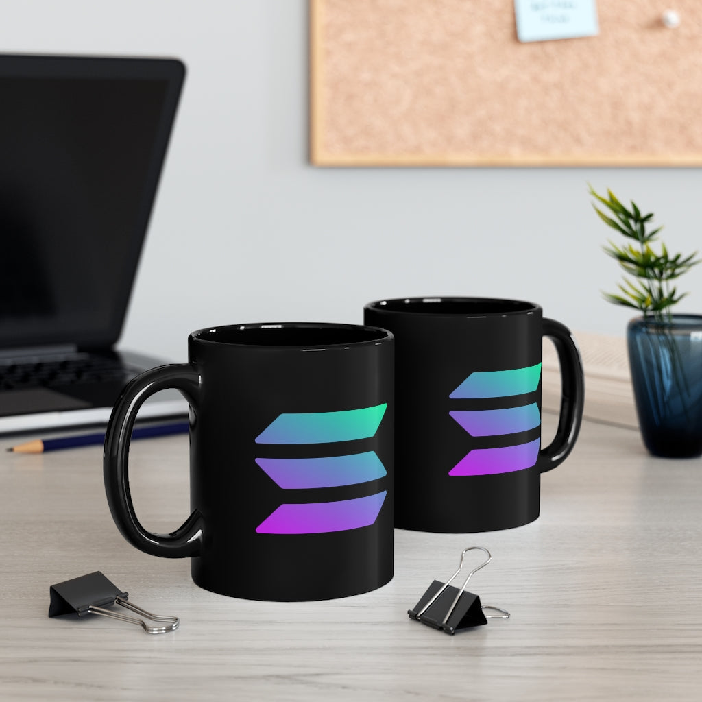 Solana (SOL) Cryptocurrency Symbol Black Mug – Crypto Wardrobe