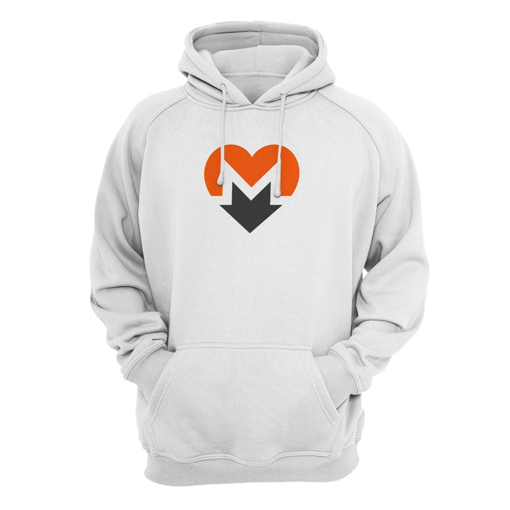 Monero XMR Crypto Heart Symbol Hoodie – Crypto Wardrobe