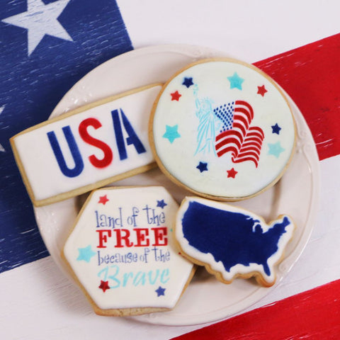 USA Accent Cookie Stencil With Cookie Cutter