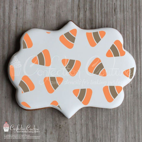 Candy Corn Background 2 Overlay Cookie Stencil Background