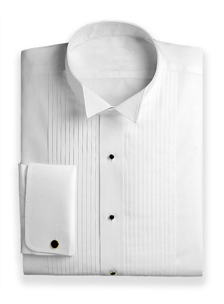 Sir Gregory Mens Regular Fit Tuxedo Shirt 100/% Cotton Laydown Collar French Cuff 1//4 Inch Pleat