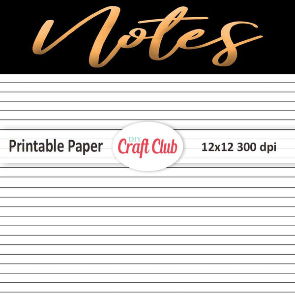 gold and black note paper to print