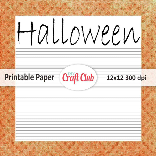 free lined paper halloween