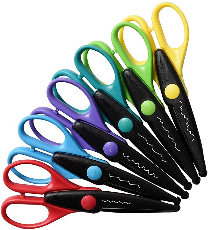 UCEC Craft Scissors Decorative Edge, Zig Zag Scissors, Kids Scissors,  Safety Scissors, Design Pattern Scissors for Kids Toddler Adults, Crafting  Scrapbooking Supplies for School, 6 Pack Colorful