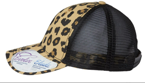 Ladies Animal Print Cap with 3D Logo Embroidery
