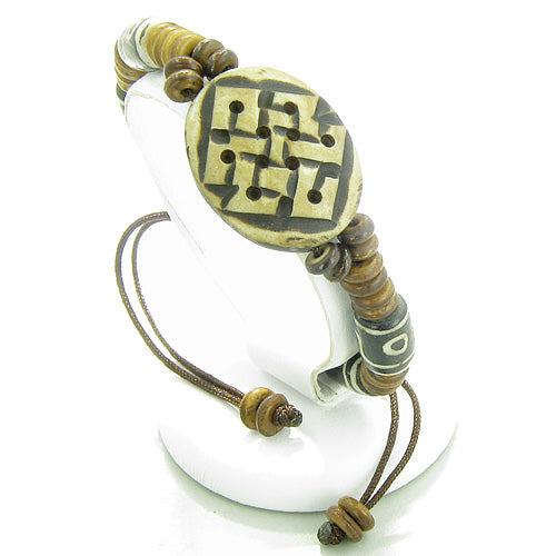 Tibet Bone Lucky Dragon Heart Amulet Pendant Talisman 
