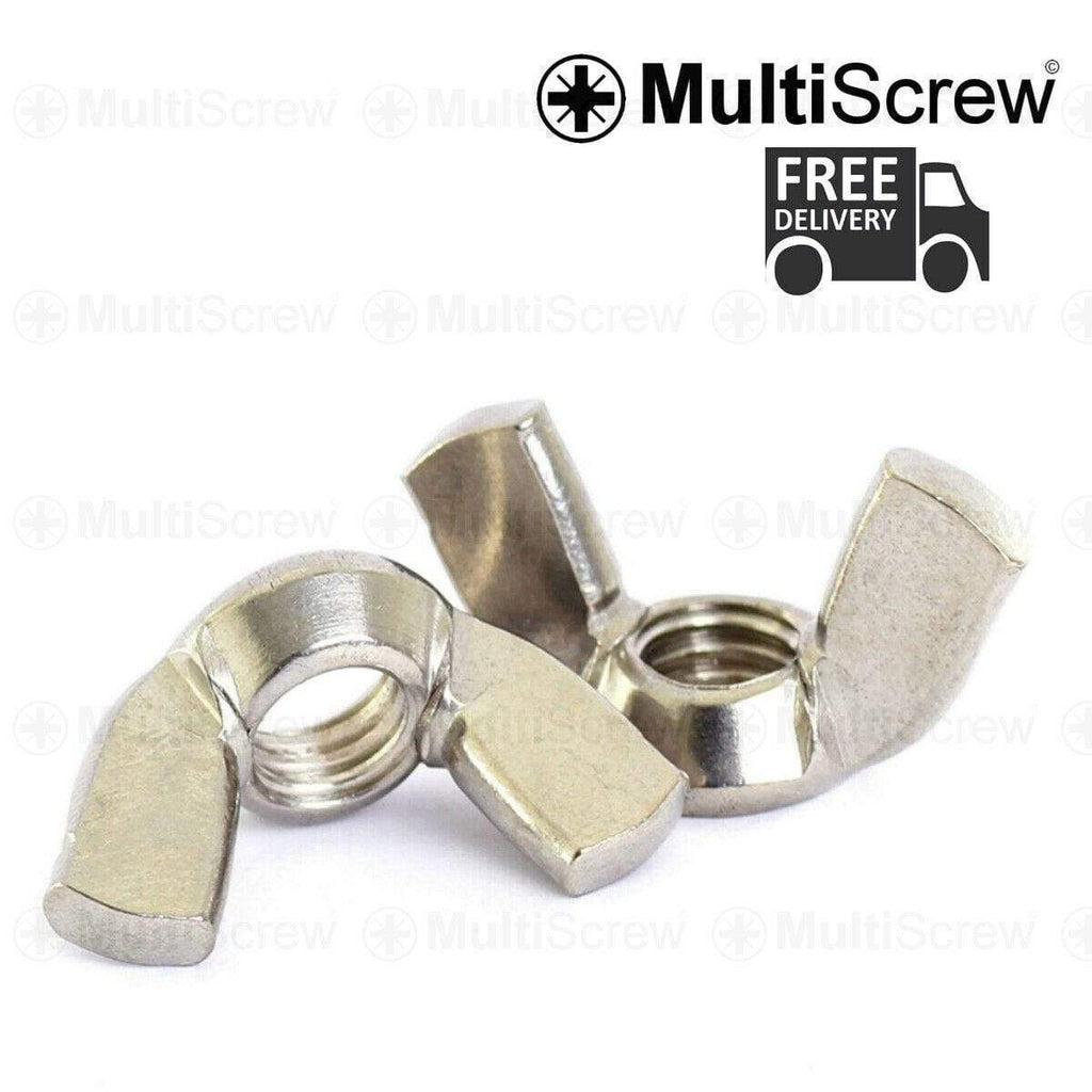 100 Assorted Metric A2 Stainless Steel Butterfly Wing Nuts M3 M4 M5 M6 M8 M10 