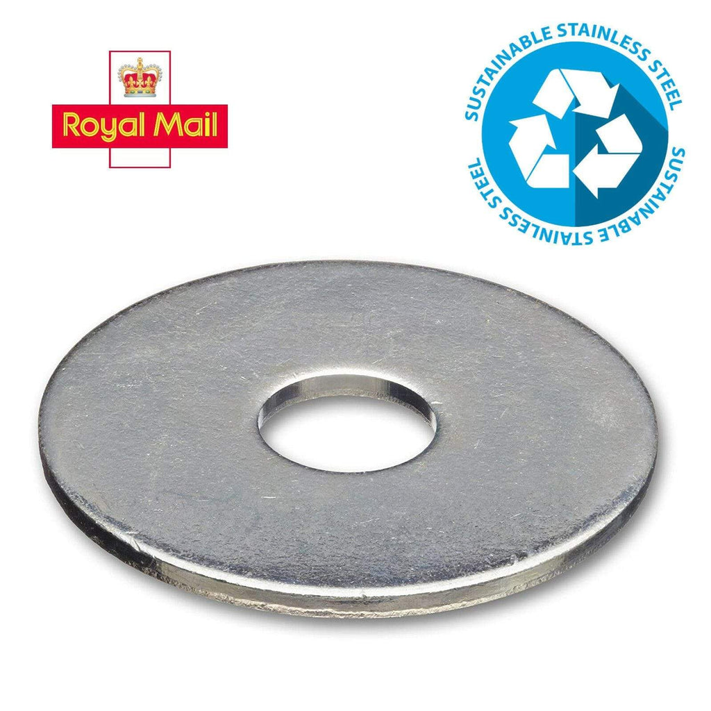 M4 M5 M6 M8 M10 M12 PENNY REPAIR WASHERS STAINLESS STEEL A2 MUDGUARD WASHER 