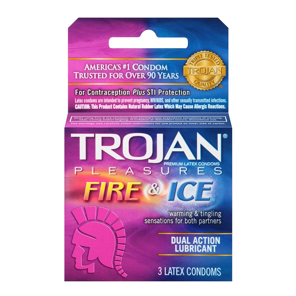 Trojan Fire And Ice Condoms In 3 Pack Dildo Dungeon