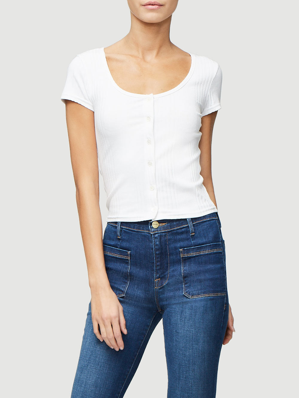 Mini Variegated Tee -- Blanc