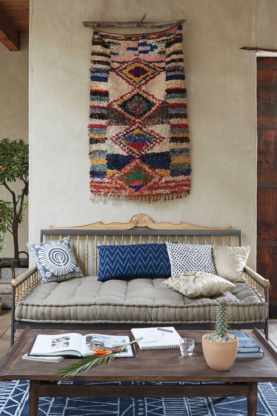 moroccan rug on the wall