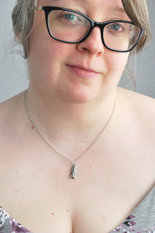 Asparagus Necklace in Silver on Amy of LuvCherie Jewelry