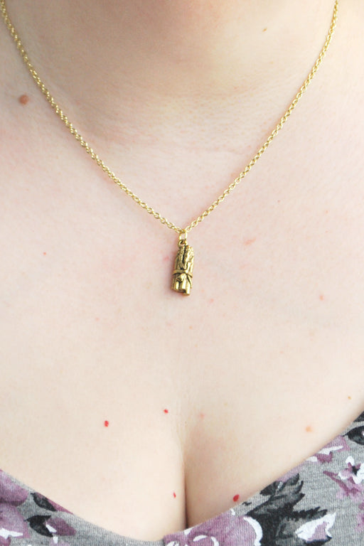 Asparagus Necklace in Gold on Amy of LuvCherie Jewelry