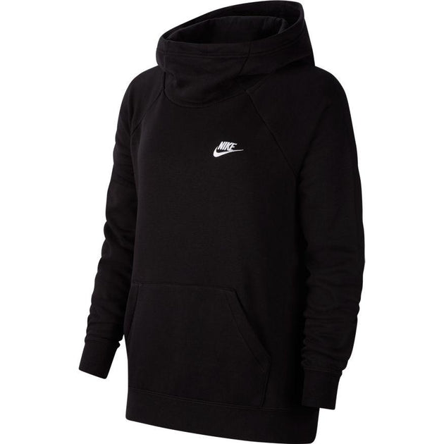 nike women's funnel neck hoodie black