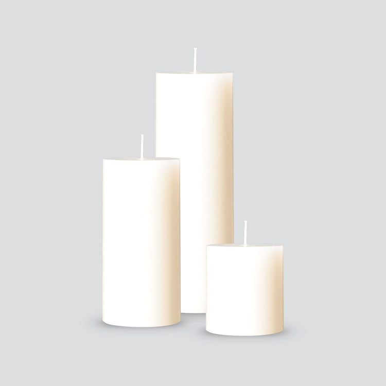 White pillar candles